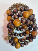 PULSEIRA BOLAS MARROM MADEIRA
