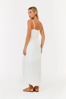 AV VESTIDO MIDI LINHO TRANSPASSE METAL