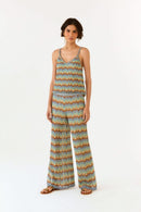 CALÇA TRICOT CHEVRON MULTICOLOR