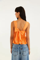 BLUSA LASTEX PEPLUM LARANJA