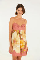 VESTIDO CURTO ALÇA ROMANCE DE FLORES