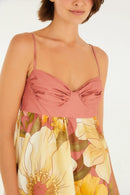 VESTIDO CURTO ALÇA ROMANCE DE FLORES