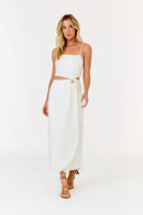 AV VESTIDO MIDI LINHO TRANSPASSE METAL