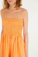 VESTIDO CURTO LASTEX ALCINHAS LARANJA