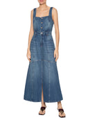 VESTIDO JEANS LONGO FENDA FRONTAL