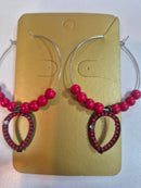 ARGOLA COM BOLINHAS VERMELHAS