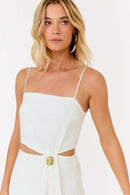 AV VESTIDO MIDI LINHO TRANSPASSE METAL