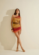 VESTIDO AJUSTADO UM OMBRO SO SEM MANGA CURTO - LARANJA / P